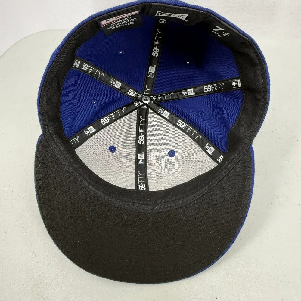 New Era‎ 59FIFTY Fitted Hat Mens 7 1/4 Blue Los Angeles Dodgers MLB On-Field Cap